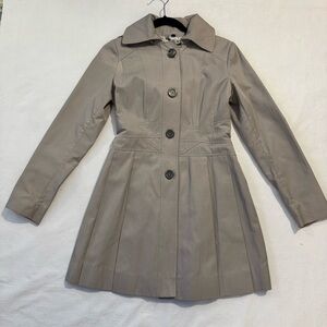 Guess Gray Women's Trench Coat with hood Size Small